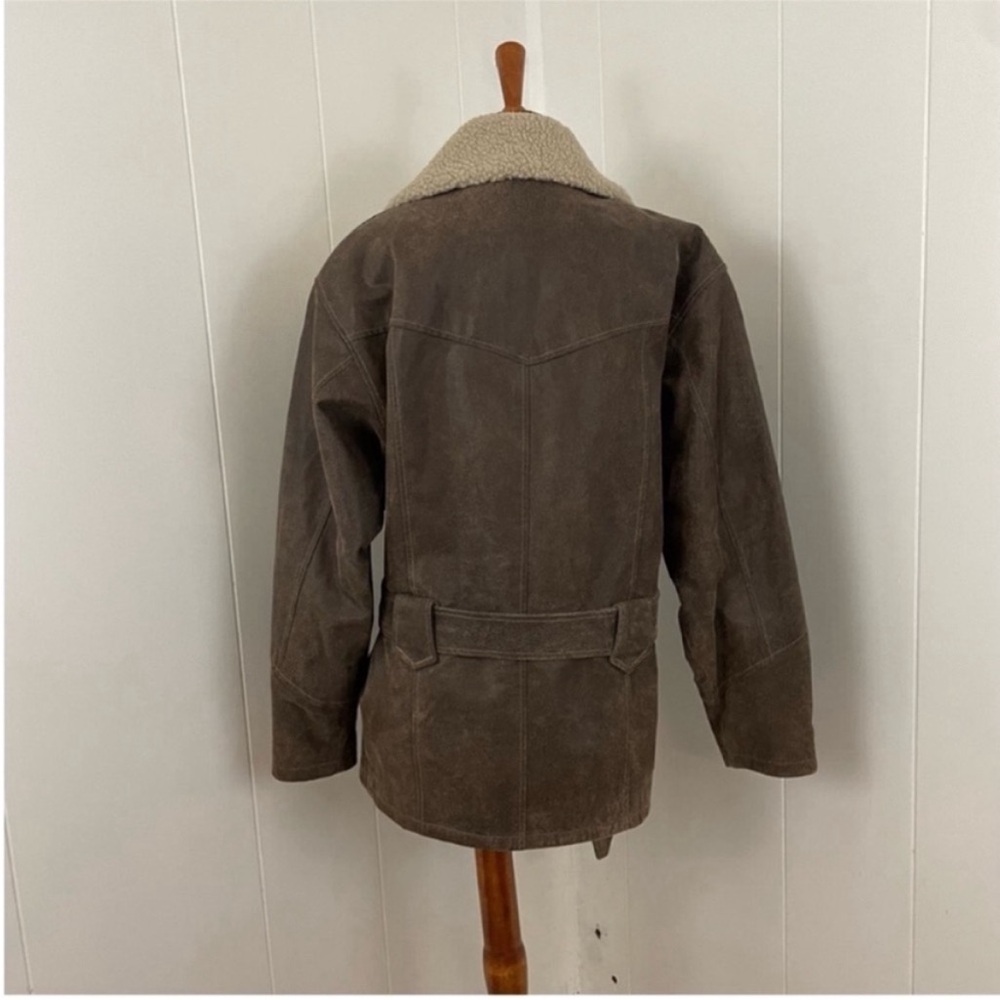 90s Suede‎ Leather Jacket Women’s S Faux Sherpa Moto Y2K MODA International - Picture 7 of 9